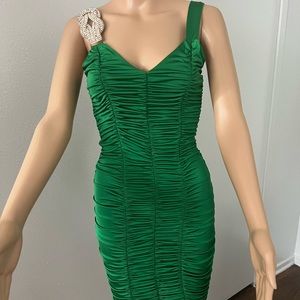 Green emerald sexy cocktail dress